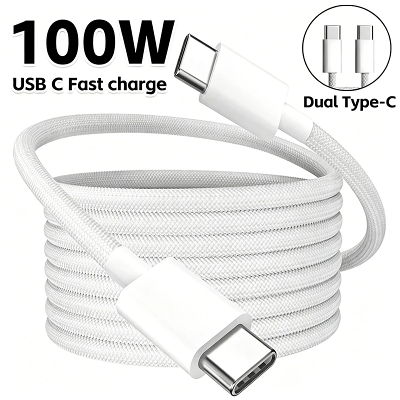 4er-Set 100W Schnellladekabel USB-C auf USB-C Kabel unterstützt schnelles Laden PD für iPhone 17 16 15 Samsung Xiaomi 17 Huawei