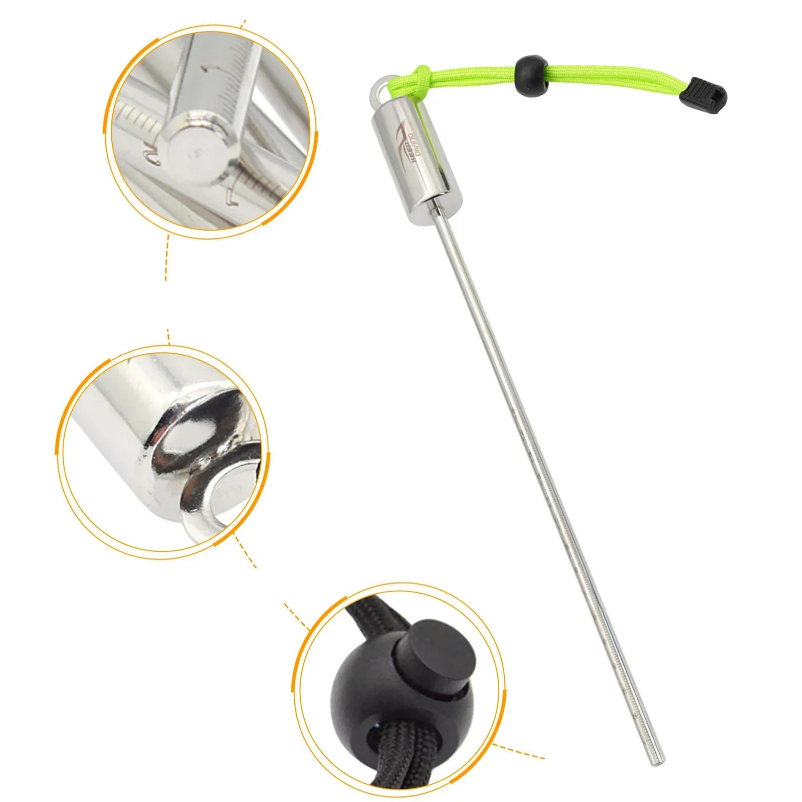 Diving Rattle Ding Ding Stick Scuba Diving Fittings Stainless Steel Lobster Diving Stick Pointer Rod Underwater Shaker