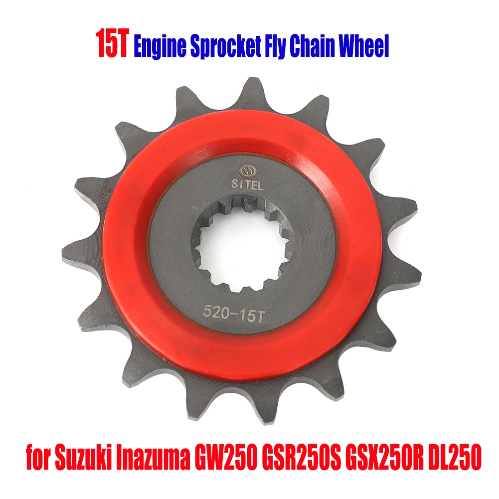 15T Motorcycle Engine Sprocket For Suzuki Inazuma GW250 GSR250S GSX250R DL250 Silent Durable Fly Chain Wheel 27510-48H10-000