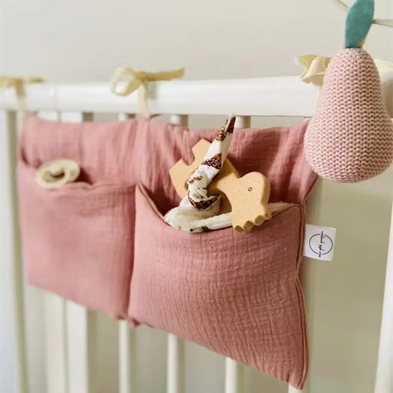 Newborn Baby Storage Bag Multi-functional Diaper Organizer Toys Drink Storage Bag Cradle Bed Crib Side Portable Storage Bags