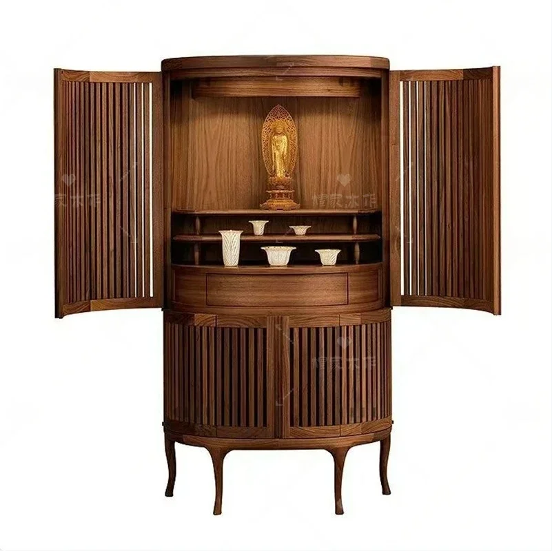GZ-1 light luxury solid wood Buddhist shrine offering table, shrine stand cabinet, God of Wealth incense shrine