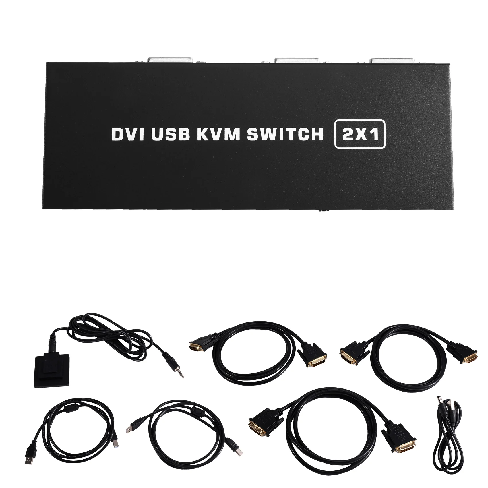 DVI Splitter 1X2 Switch Switcher 2-in-1 4K Two Computers Shared for Display Computer Print Monitor