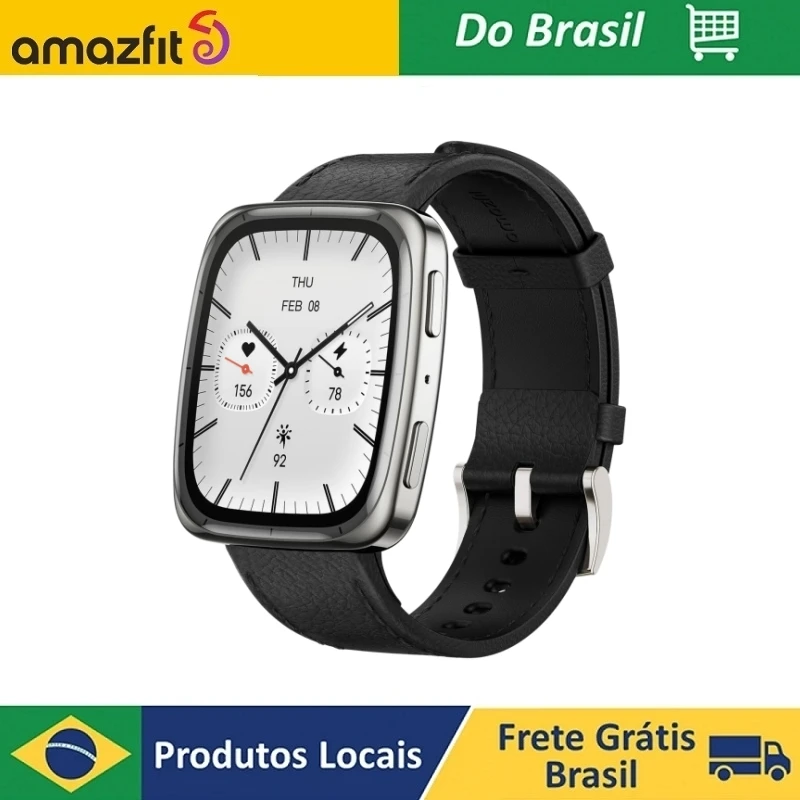 Amazfit Active 2 Relógio inteligente Premium (Quadrado), Monitor de atividades físicas para Android e iPhone, bateria com duração de 10 dias, resisten