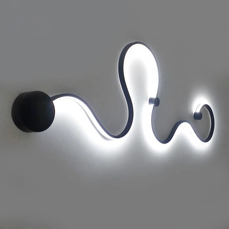 Modern LED Wall Lamps for Bedroom Living Room Balcony Home Decor Ceiling Light White/Black Luminaria Iron Body Sconce Fixtures