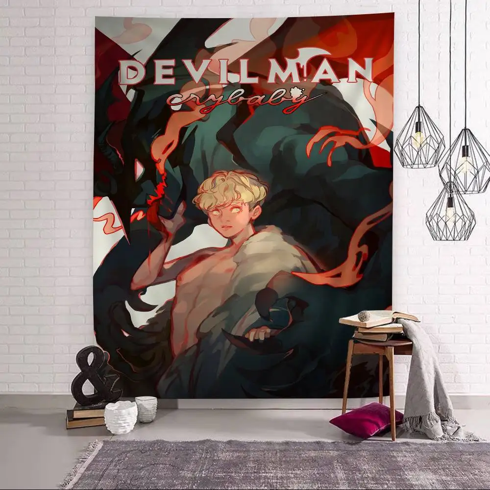 Devilman Crybaby Colorful Tapestry Wall Hanging Bohemian Wall Tapestries Mandala Wall Hanging Sheets