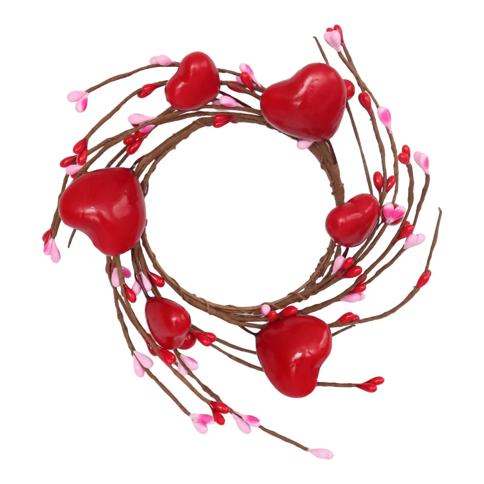 Valentine's Day Candle Ring Red Berries Wreath for Halloween Seasonal Easter