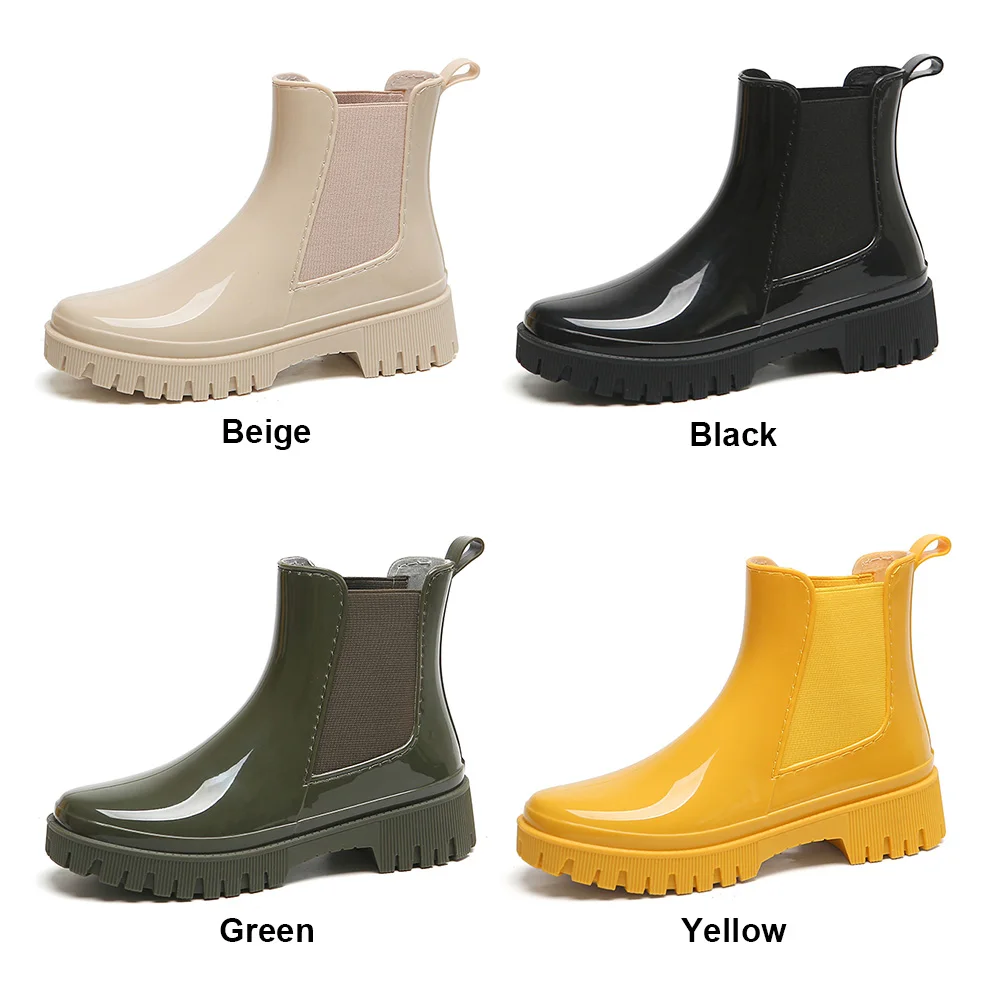 Bottes de pluie imperméables coordonnantes pour femmes, bottes de rinçage, chaussures de jardin, chaussures de travail en plein air