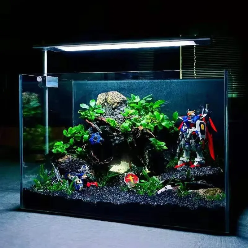 Smart fish tank living room small home ecological desktop lazy landscape aquarium Usb desktop aquarium