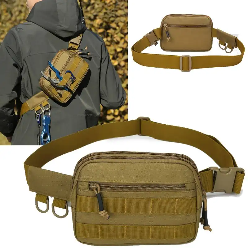 Fishing EDC Tactical Bag Nylon Hip Pouch Fanny Pack Outdoor Molle Waist Belt Bags Camping Hunting Accessories Bait Storage Bag