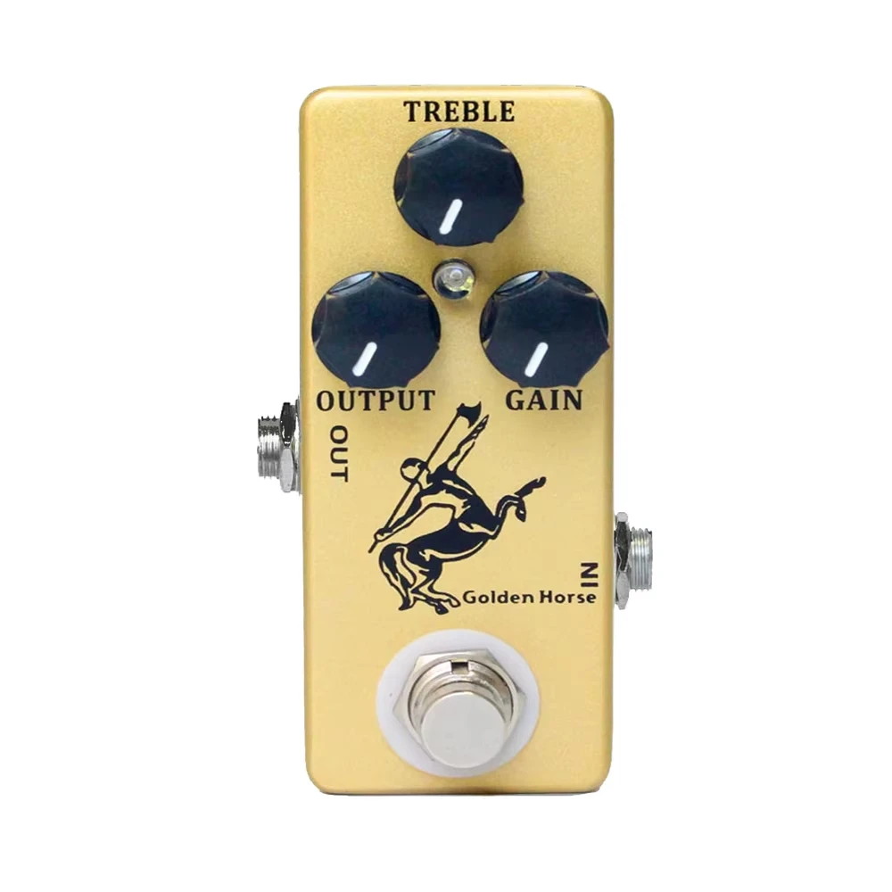 Mosky Golden Horse Goldenhorse Mini Overdrive Effect Pedal Two-Stage Voice Mode Gain Treble Output Control True Bypass