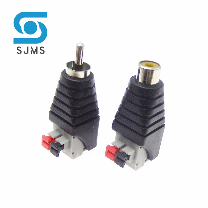 2pcs RCA Speaker Wire Cable To Audio Male Female Cable Professional Jack Press Plug RCA Connector Adapter Cable Crimp type