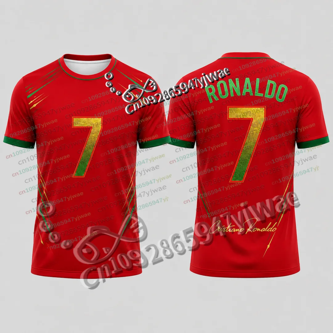 Heißer Verkauf Rushready Ronaldo Nr. 7 Gedenk-Fußballtrikot Sommer Eltern-Kind Sport T-Shirt Sonderedition Fan Fußballtrikot – Detail 8