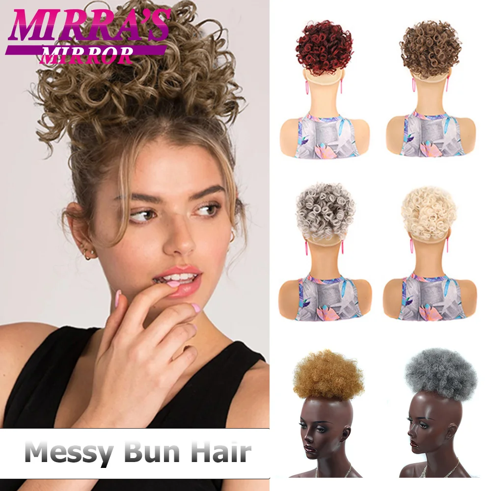 

Synthetic Messy Bun Hair Piece Elastic Drawstring Loose Wave Curly Hair Chignon Extensions For Women Kinky Curly Hair Buns