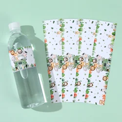10pcs Jungle Animal Bottle Stickers Happy Safari Birthday Party Decoration Kids 1st Birthday Baby Shower Party Supplies