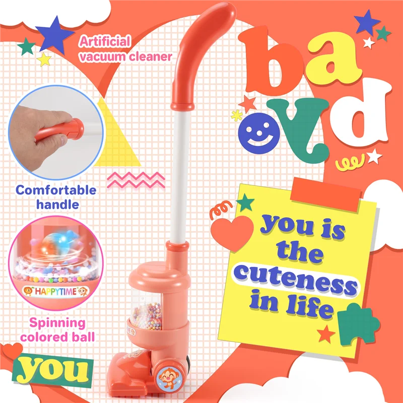 Ysun-crianças aspirador de pó elétrico simulação coletor de vácuo crianças fingir limpeza educacional mini vácuo