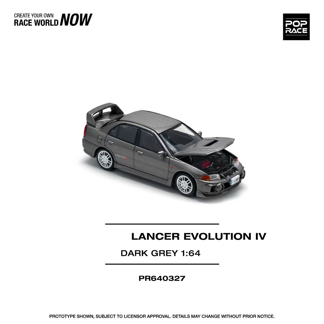 

PreSale POP RACE 1:64 Lancer Evolution EVO IV DARK GREY Diecast Car Model Collection Toys