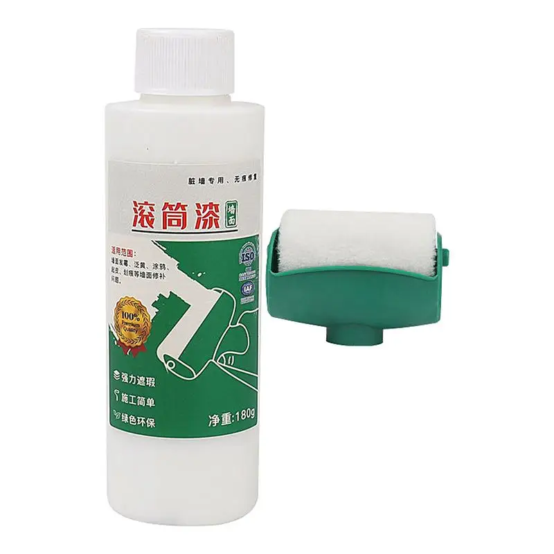 1PC Household Wall Repair Roller Paint White Waterbased Paint Wall Repair Paint Roller With Rolling Brush Wall Cleaning Coating