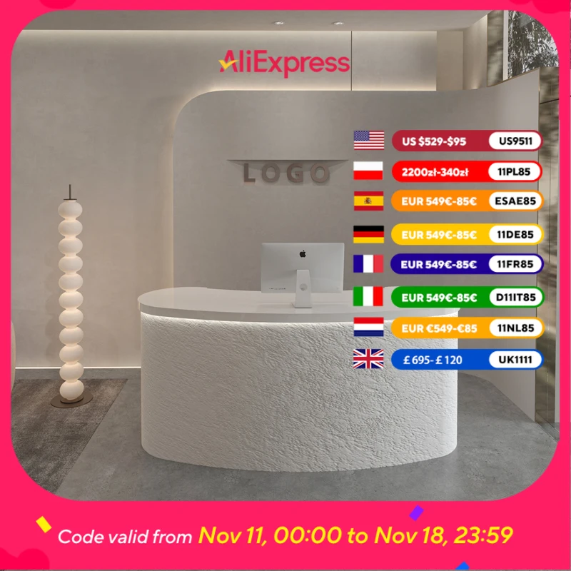 

Counter Beauty Reception Desks Clinic Drawers Computer White Reception Desks Modern Design Indoor Empfangs Tresen Furniture