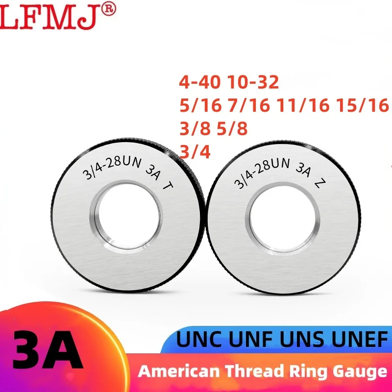 1SET(1*GO+1*NOGO) 3A Accuracy American Standard Metric Thread Ring Gauge  UNC UNF UNS 4-40 10-32 5/16 3/8 3/4 1/2 Measure Tool