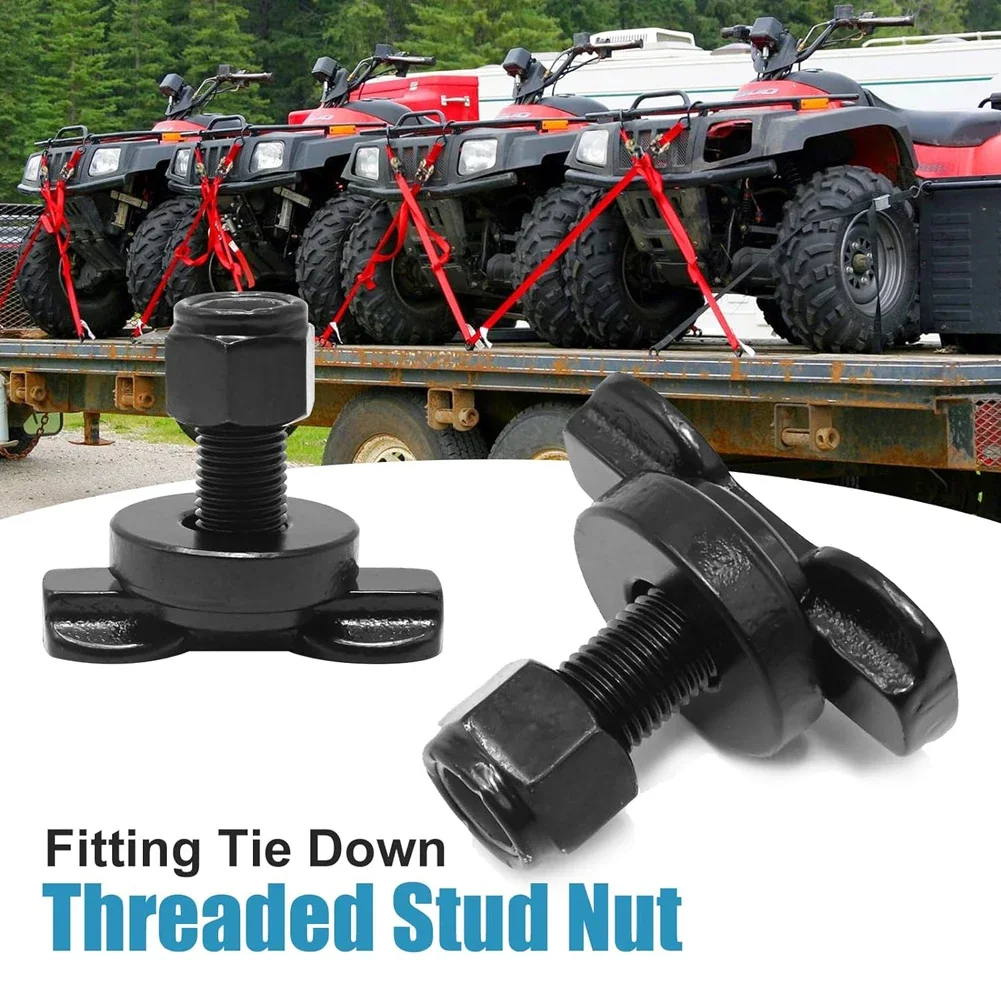 

8Pcs Threaded Stud Nut Fitting Tie Down Used with L Track Rail Hook Tie Down Rope Anchor Point Steel for Truck Bed Pickup RV ATV