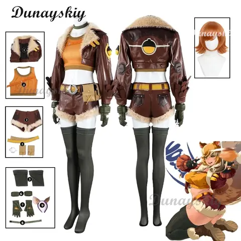Unbeatable Squirrel Girl Cosplay Set - Marvel Comics Accurate Costume & Wig with Ears (Women’s Halloween/Roleplay Full Outfit)