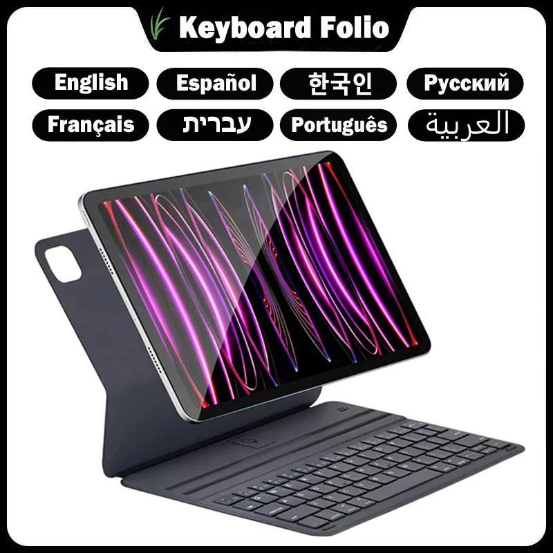 Ultra Thin Smart Keyboard for iPad Pro 11, 13 M4 Pro 11, 12.9 2022 6th 5th 4th 3rd Case Folio for iPad Air 6th 7th 11 inch Air 5