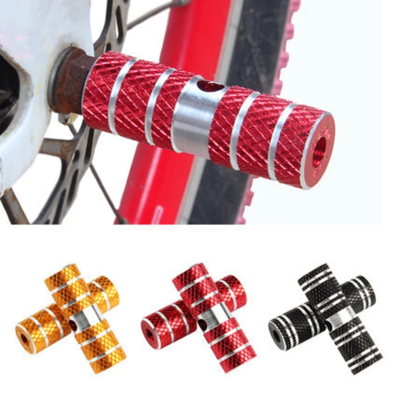 1 Pair Bike Pedals Axle Foot Rest Pegs Anti-Slip Aluminum Alloy BMX Mountain Road Cycling Bicycle Front Rear Socle Pedal