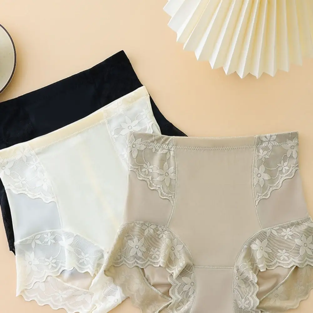 

Fashion Lace Flower Slimming Shapewear Ice Slik High Waist Tummy Control Underwear Shapers Push Up Body Shaping Underpants Daily