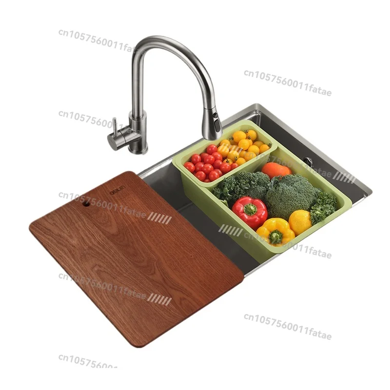 

Stainless Steel Kitchen Sink，Household Vegetable Basin Large Single Nano Thickened Dishbasin