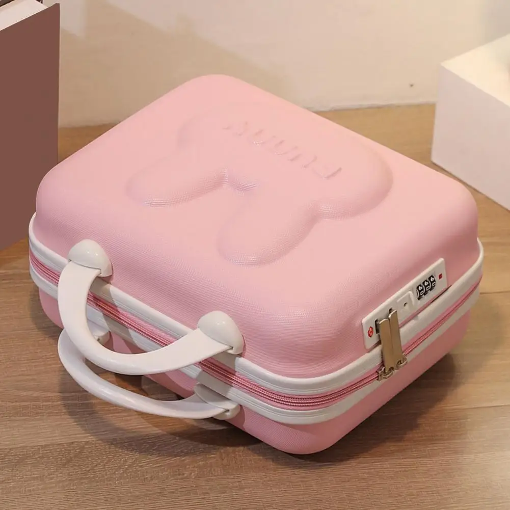 Cosmetic Suitcase Cute Bunny Pattern Portable Lock Password Mini Luggage Storage Box Multifunctional Travel Makeup Code Case