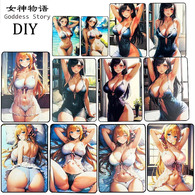 

Goddess Story DIY Pecorine Tifa Lockhart Nico Robin Shinomiya Kaguya Yor Forger 5PCS/SET Collectible Cards for Holiday Gifts