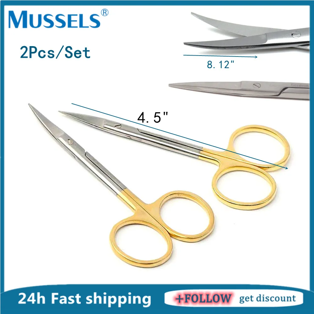 1Set Stainless Steel Surgical Scissors Dental Plier Medical Operating Surgery Stitch Removal Tool Tissue Cutting Straight Curved