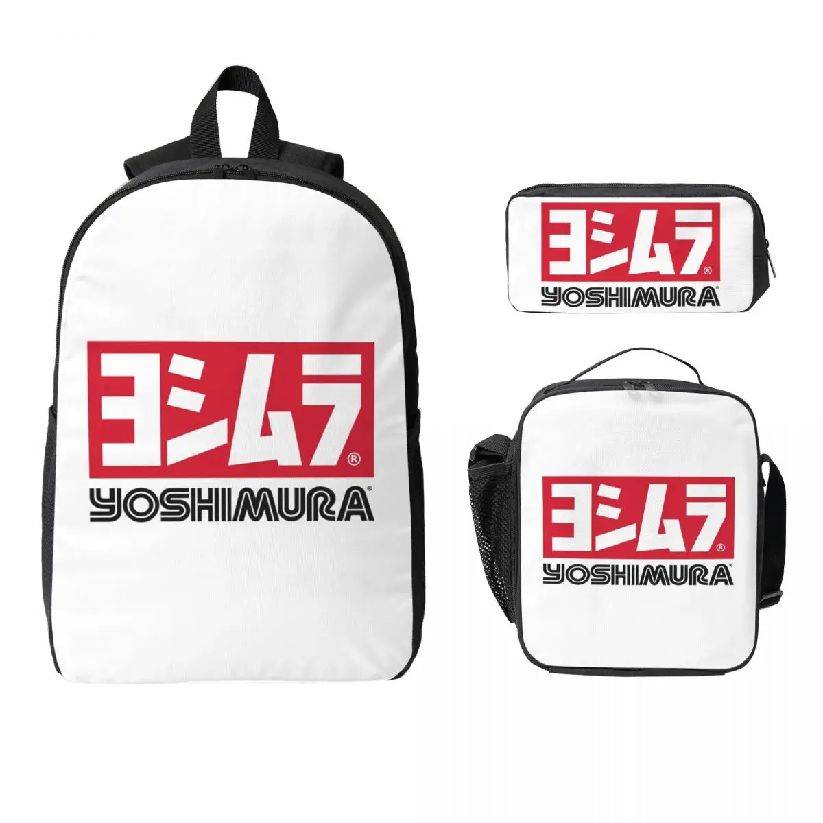 

Y-YoshiMuras Backpack Boys Girls BookBag School Bag Laptop Shoulder Bags 3ps Insulated Lunch Bag Pencil Case