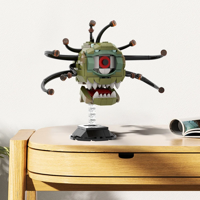 

Fantasy Eye Tyrant MOC Building Blocks, Beholder Monster with 10 Eyestalks, Tabletop RPG DIY Model for Game Fans