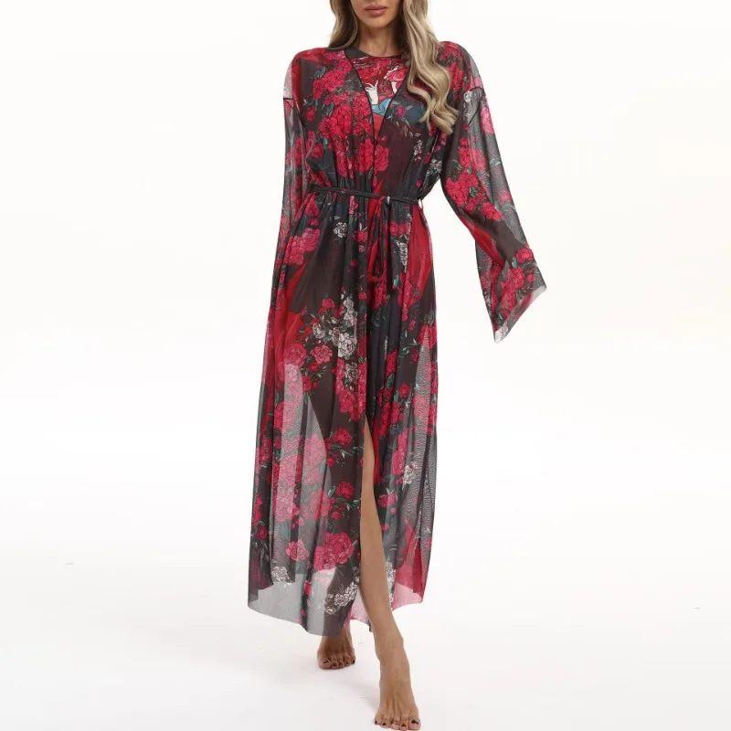 Hot Russo Costume Da Bagno Abiti Da Spiaggia Protezione Solare Maglia Casual Copertura Gonna Da Spiaggia Рус Garona Кульник Beach Style Abiti Da Donna Grembiule