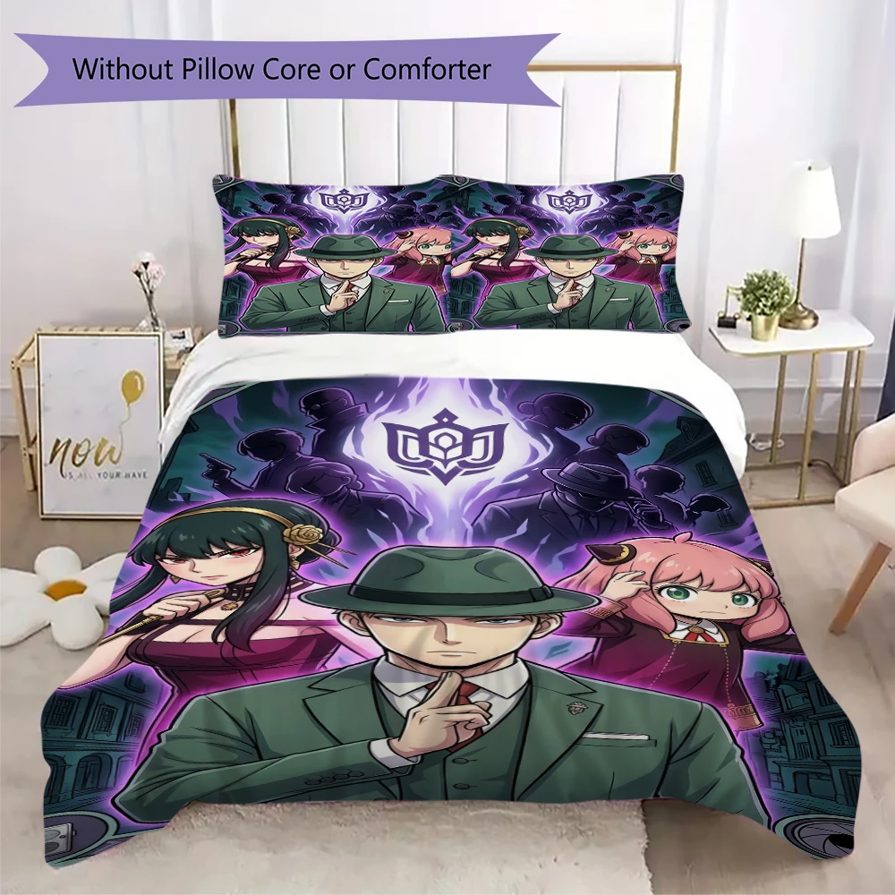 Anime Spy x Family Pillowcase & Duvet Cover Set Patterned Bedding for Room Decor Perfect Gift for Anime Fans.-Xin