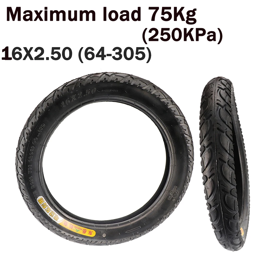 

16-inch Tire 16*2.5 High Quality Tubeless Tires Fits Electric Bike Boy's SCHWINN Convertible Tricycle 16x2.50 (64-305) Scooters