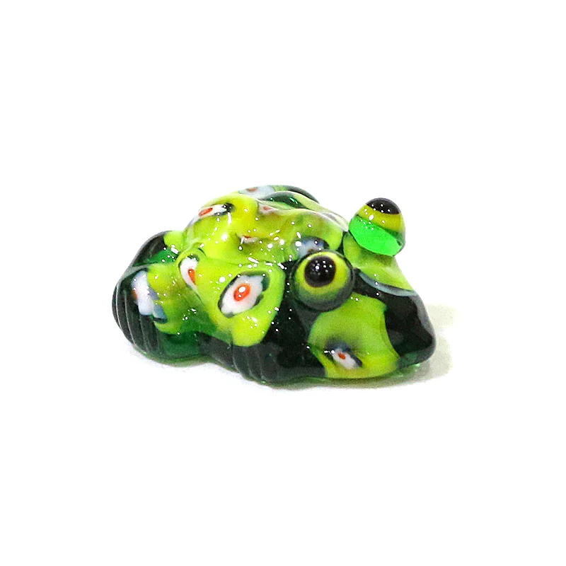 6pcs Custom Murano Glass Frog Mini Figurines Ornaments Cute Easter Cartoon Animal Tiny Toad Statues Home Desk Fairy Garden Decor