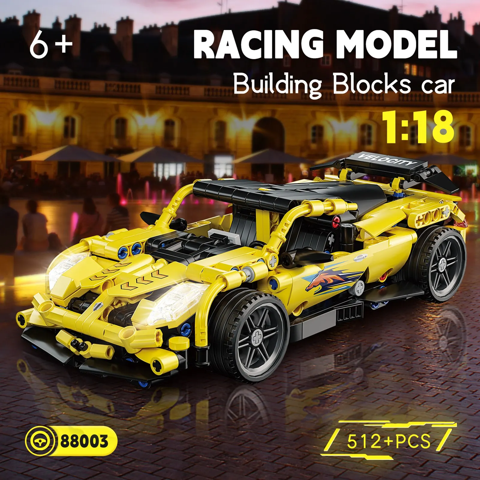 Nowy Zestaw Klocków do Budowy Sportowego Samochodu Wyjątkowy, Interaktywny Model Wyścigowego Auta Klocki do Budowy Sportowego Samochodu