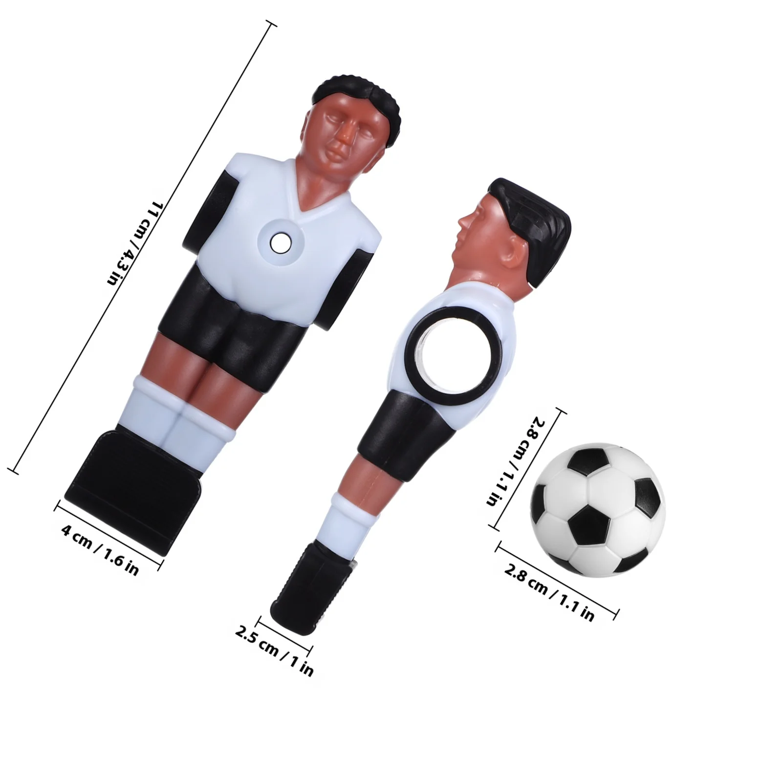 4-teiliges Puppen-Tischfußball-Zubehör, Tischfußball-Ersatz für Spieler, Harzmaterial, einfach zu installieren, Schreibtischfußball, Mini-Fußball