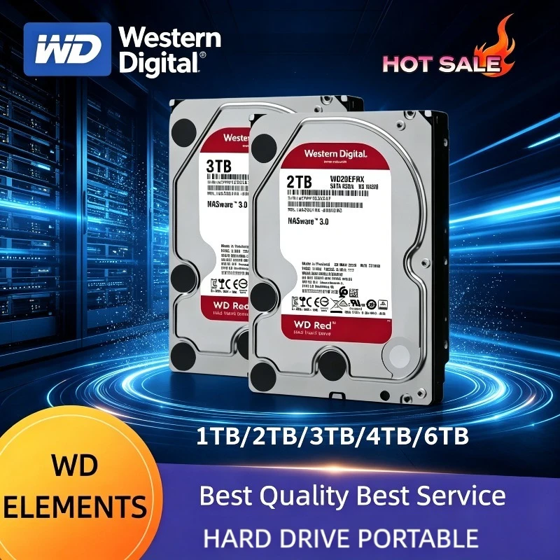 For WD Red Red NAS Hard Disk Drive 3.5" Internal 2TB 4TB 6TB Hard Drive 5400RPM SATA 6Gb/s 64MB Cache For Desktop