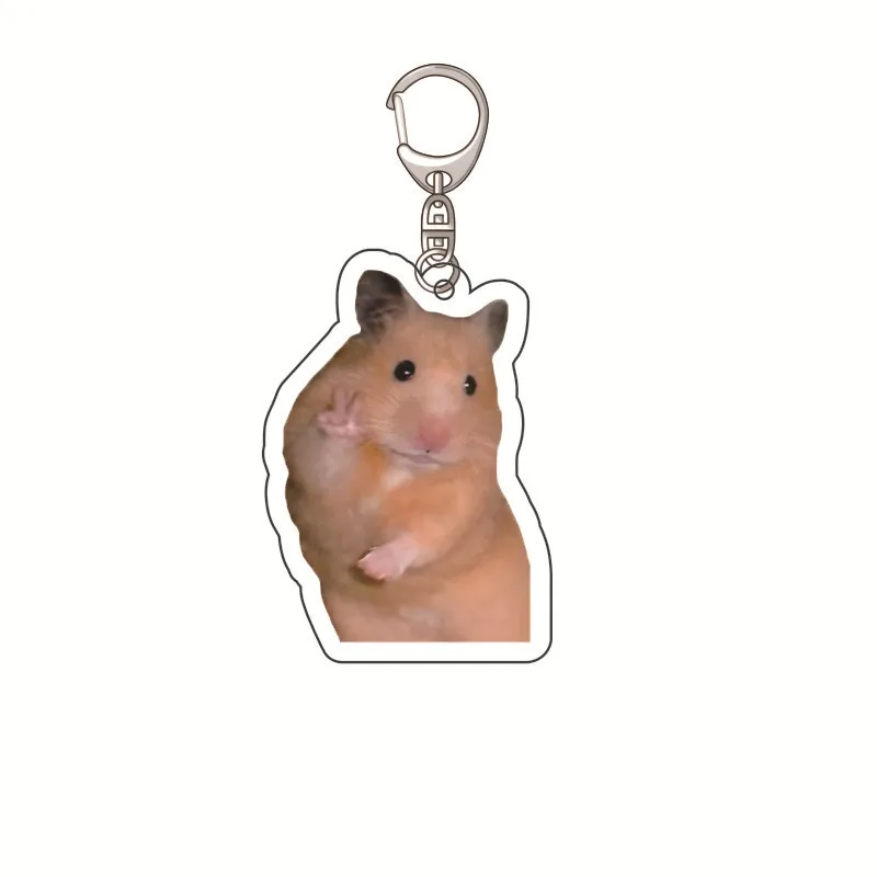 Llavero de acrílico Banana Cat Happy Cat, accesorios de decoración, estilo popular, llavero con emoticonos de cabeza de gato de comida, colgante divertido para bolso, regalo