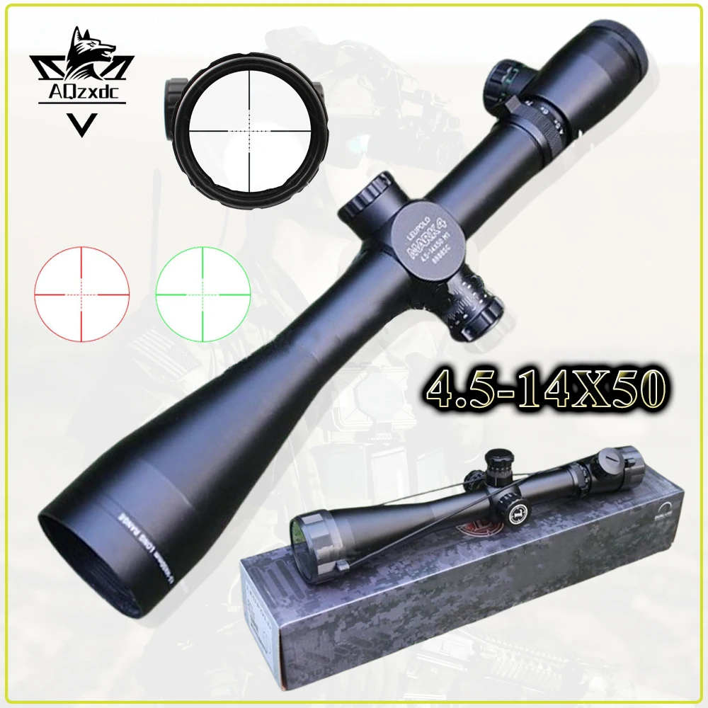 Tactical 4.5-14X50 Scopes Airsoft Optical Scope  Red Green Illumination Riflescope Shockproof Telescope For Hunting Shooting