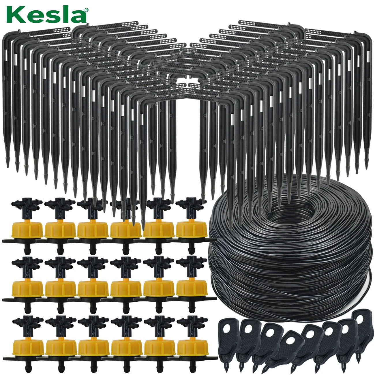 KESLA 10-100M 2L/H Pressure Compensation Emitter Arrow Watering Kits w Puncher for Agriculture Greenhouse Drip Irrigation System