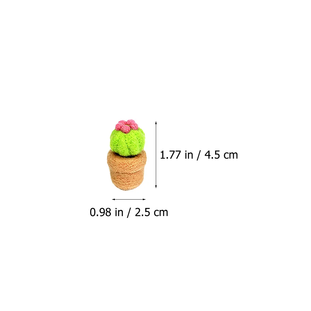 8pcs Cactus Wool Felt Material Bag DIY Handmade Kit Home Ornaments Needle Crafts Mini Animal Hair Decoration Safe Durable Easy