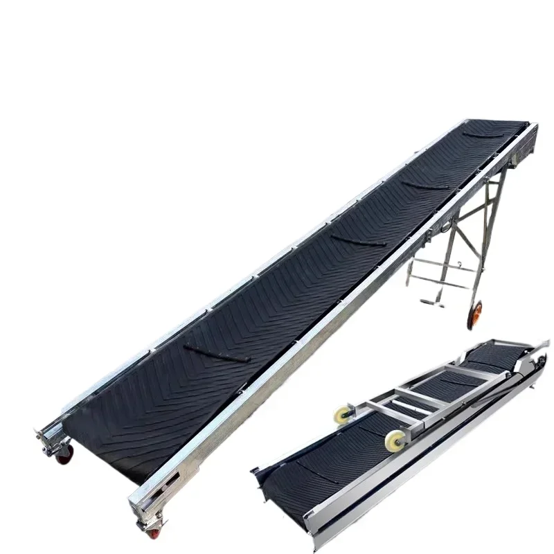 Belt Conveyor Loading and Unloading Artifact Corn Feeding Climbing Roller Conveyor Belt Foldable