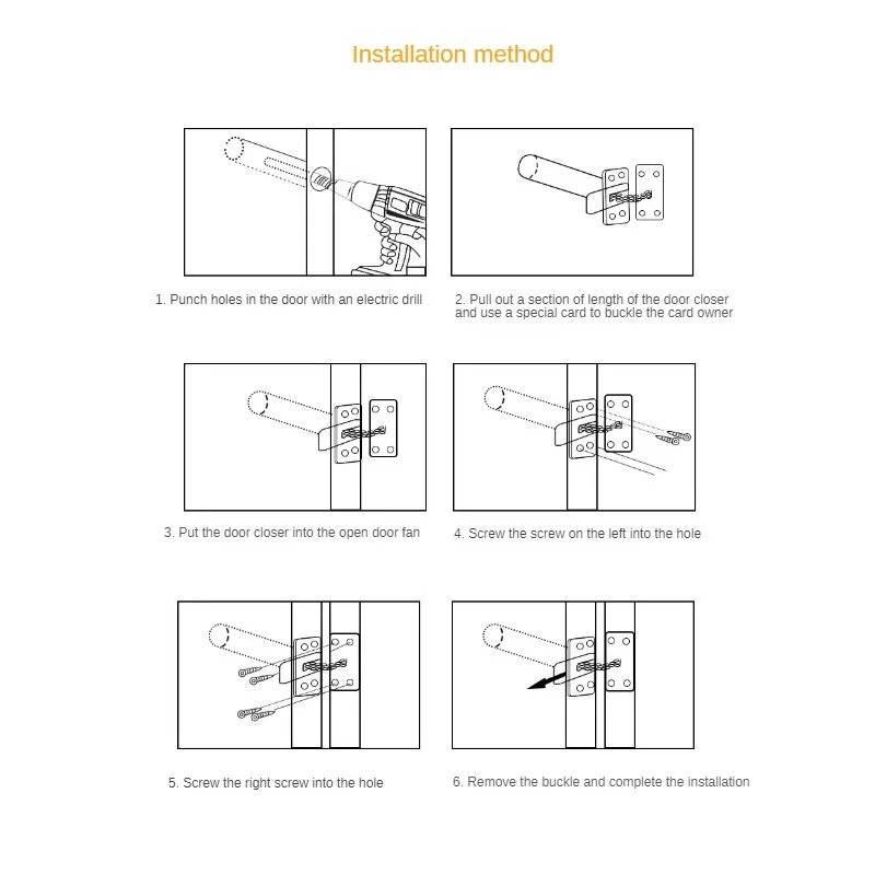 Manufacturer\'s Direct Selling Automatic Inner Door Closer Hiddenpipe Chain Spring Soft Closingdoor Hingehome Decoration Hardware