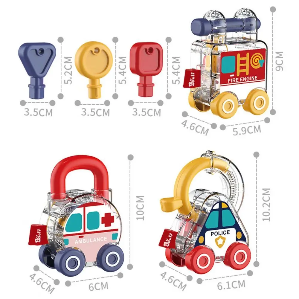 Lock with Keys Car Unlocking Game Montessori Sensory Keys Matching Toy Colorful Number Matching Learning Locks Toy Children