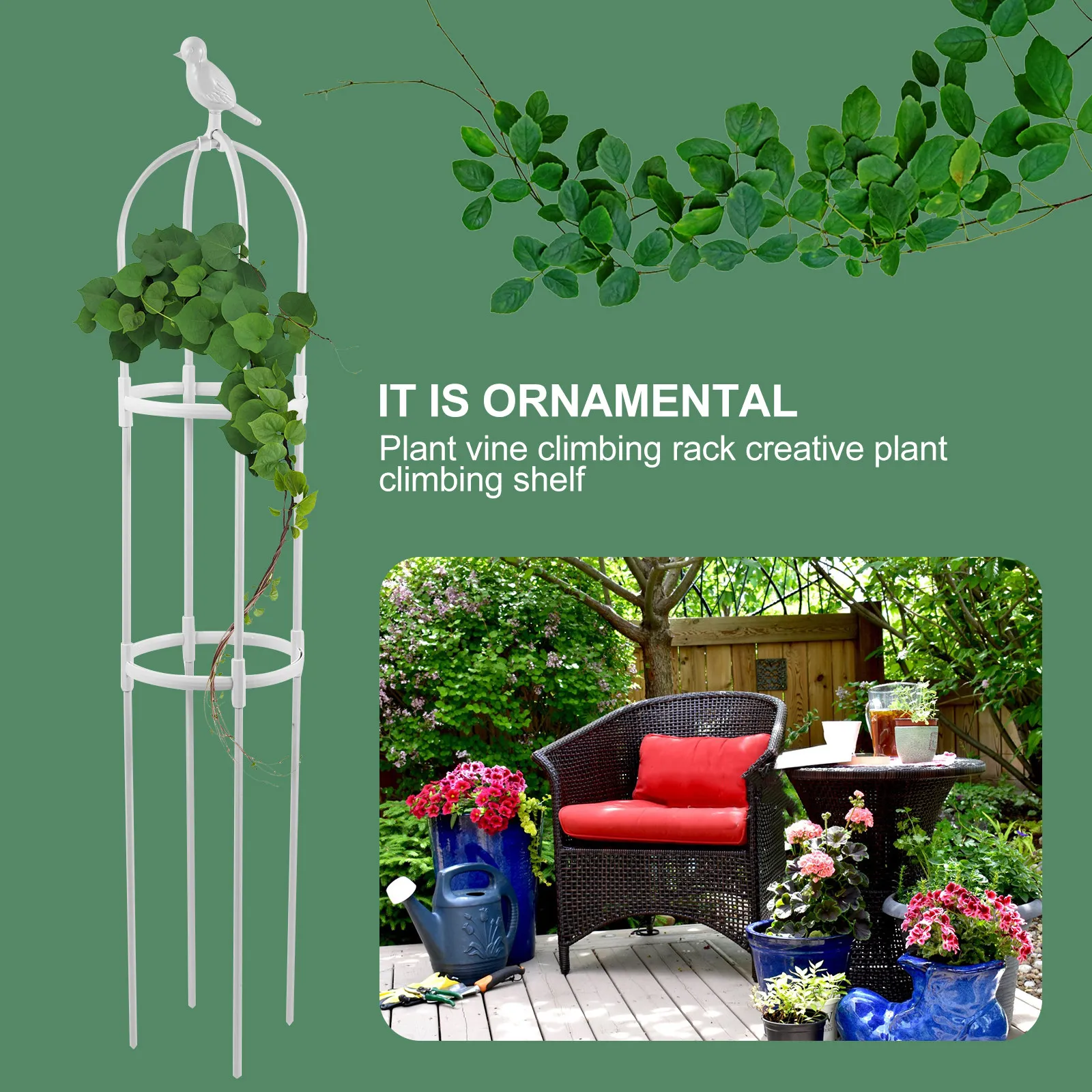 

1 set 1 Set Plant Climbing Rack Detachable Gardening Vine Support Durable Outdoor Indoor Use Pole Structure Easy Install Tool