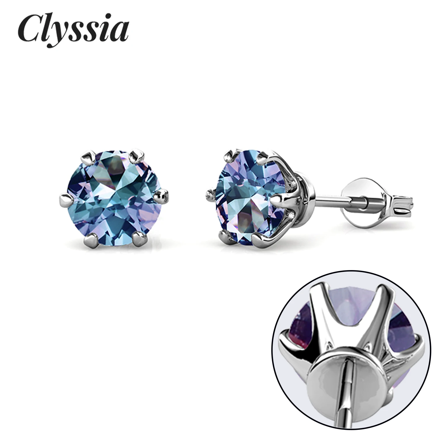 

5.0mm Lab Created Alexandrite Earrings 925 Sterling Silver Fine Jewelry Romantic Wedding Anniversary Gift for Her